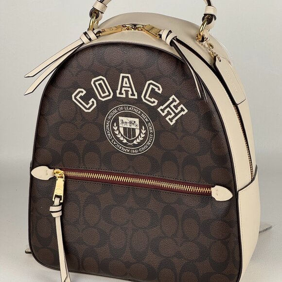 Coach Jordyn Backpack Signature Canvas with Varsity Motif - Picture 1 of 13